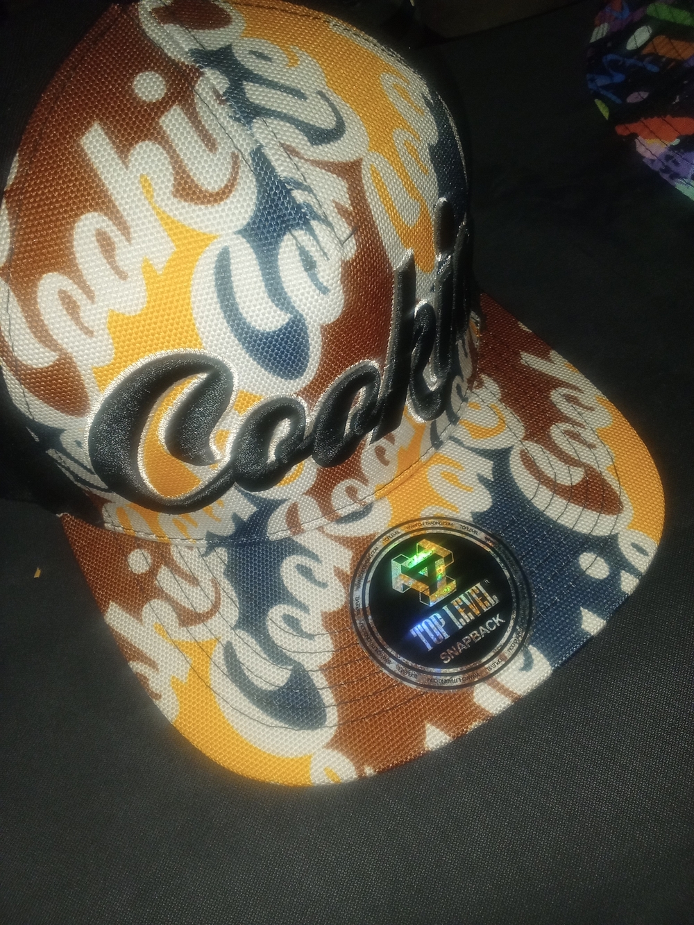 Cookies Logo Snapback Cap in Blue, Brown & Yellow